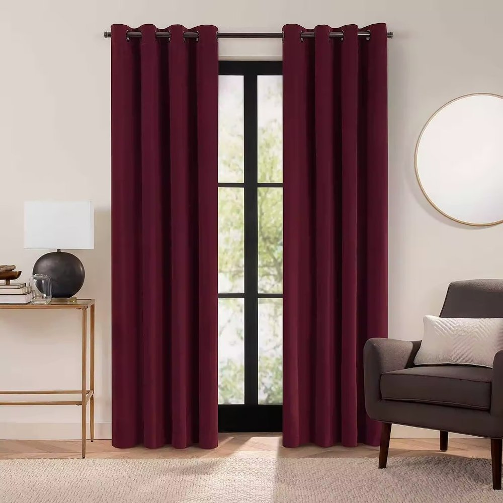 Fieldcrest Luxury Cambridge Washed Cotton Velvet Energy Saving Single Curtain
